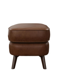 John Lewis Barbican Leather Footstool, Dark Leg - thumbnail 3