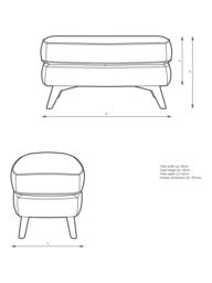 John Lewis Barbican Leather Footstool, Dark Leg - thumbnail 2