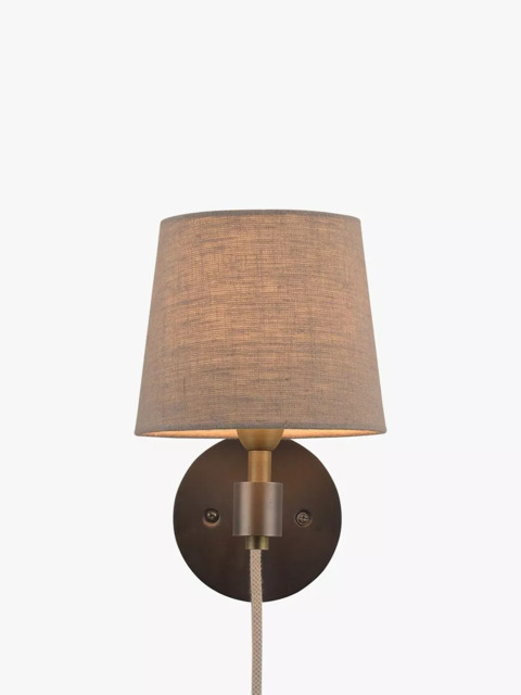 John Lewis Ansel Plug-In Wall Light, Antique Pewter - image 1