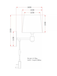 John Lewis Ansel Plug-In Wall Light, Antique Pewter - thumbnail 2