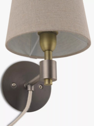 John Lewis Ansel Plug-In Wall Light, Antique Pewter - thumbnail 5