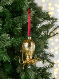John Lewis The Curator Octopus Bauble, Gold - thumbnail 2
