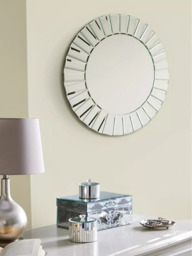 Laura Ashley Capri Bevelled Glass Round Wall Mirror, Clear - thumbnail 3