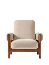 West Elm Nils Deluxe Velvet Chair, Natural - thumbnail 3