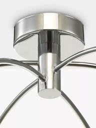 Där Izzy Twisted Glass Large Semi Flush Ceiling Light, Clear/Polished Chrome - thumbnail 5