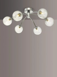 Där Izzy Twisted Glass Large Semi Flush Ceiling Light, Clear/Polished Chrome - thumbnail 1