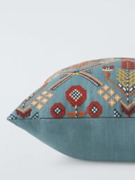 John Lewis Aiyana Trellis Cushion, Blue - thumbnail 4
