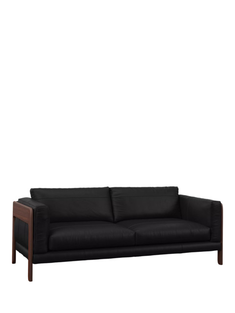 John Lewis Nest Grand 4 Seater Leather Sofa, Dark Leg - image 1