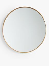 John Lewis ANYDAY Thin Metal Frame Round Wall Mirror, 65cm - thumbnail 1