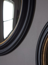 Gallery Direct Rockbourne Round Wood Frame Wall Mirror, 63cm, Black - thumbnail 3