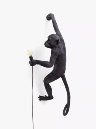 Seletti Hanging Monkey Indoor/Outdoor Wall Light, Black - thumbnail 4