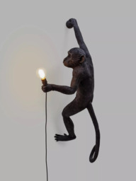 Seletti Hanging Monkey Indoor/Outdoor Wall Light, Black - thumbnail 3