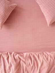 Piglet in Bed Colour Drenched Gingham Linen Blend Fitted Sheet - thumbnail 1