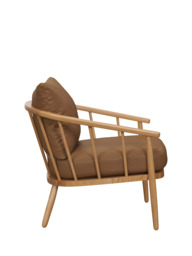 John Lewis Frome Leather Armchair, Light Leg - thumbnail 3
