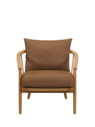 John Lewis Frome Leather Armchair, Light Leg - thumbnail 5