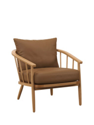 John Lewis Frome Leather Armchair, Light Leg - thumbnail 1