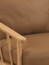 John Lewis Frome Leather Armchair, Light Leg - thumbnail 6