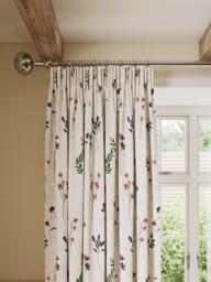 John Lewis Joni Floral Embroidery Pair Lined Pencil Pleat Curtains, Multi - thumbnail 1