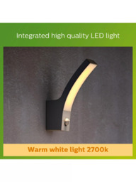 Philips Splay LED PIR Motion Sensor Outdoor Wall Light, Anthracite - thumbnail 5