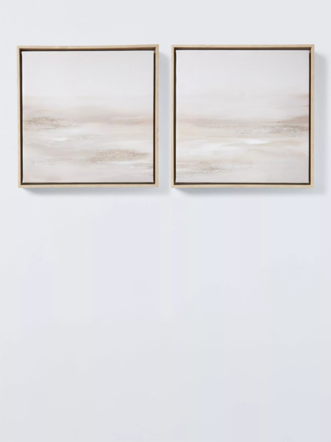 John Lewis 'Desert Sands' Framed Embellished Canvas Print, Set of 2, 35 x 35cm, Sand - image 1