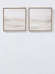John Lewis 'Desert Sands' Framed Embellished Canvas Print, Set of 2, 35 x 35cm, Sand