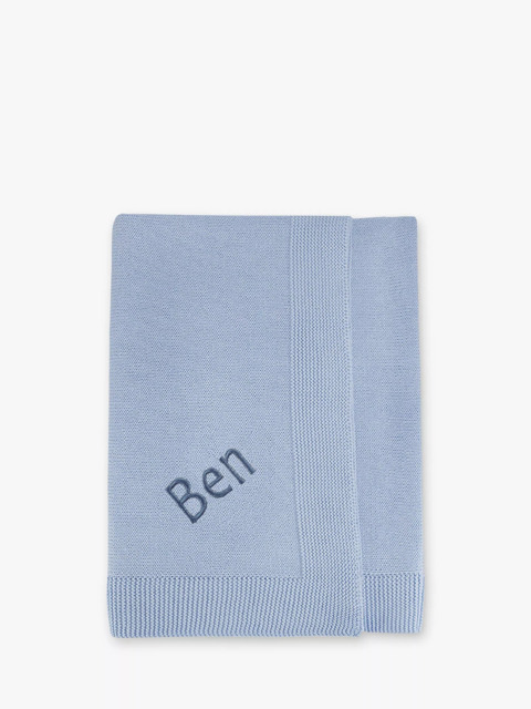 Babyblooms Personalised Knitted Baby Blanket, Pink - image 1