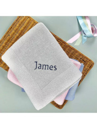 Babyblooms Personalised Knitted Baby Blanket, Pink - thumbnail 4