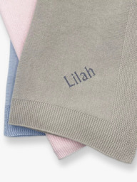 Babyblooms Personalised Knitted Baby Blanket, Pink - thumbnail 3