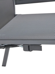 KETTLER Surf Active Folding Adjustable Sun Lounger with Teak Wood Armrests, Grey - thumbnail 5