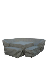 Bramblecrest Rattan Curved Corner Sofa Set Water Repellent Garden Furniture Covers, Khaki - thumbnail 1