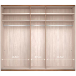 John Lewis Elstra 250cm Wardrobe with White Glass and Mirrored Hinged Doors - thumbnail 3