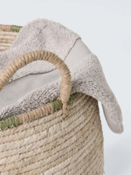 John Lewis Maize Storage Basket, Set of 2, Natural/Avocado - thumbnail 3