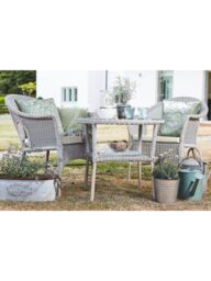 Daro Cebu 2-Seater Garden Bistro Set, Antique White Wash