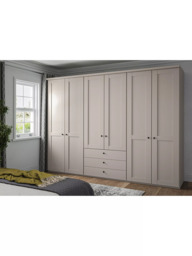 John Lewis Marlow 300cm Hinged Wardrobe with Centre 3 Drawers, Champagne - thumbnail 2