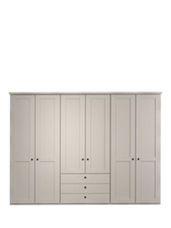 John Lewis Marlow 300cm Hinged Wardrobe with Centre 3 Drawers, Champagne - thumbnail 3