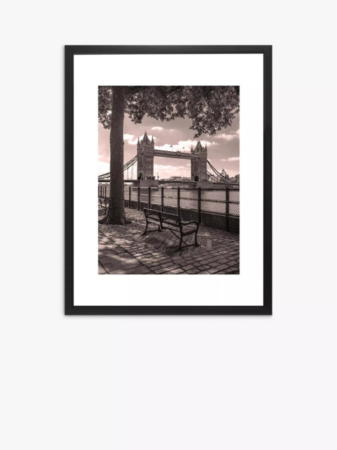 Brookpace Lascelles Tower Bridge London Framed Print & Mount, 55.5 x 45.5, Black/White - image 1