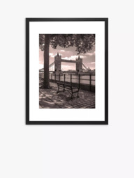 Brookpace Lascelles Tower Bridge London Framed Print & Mount, 55.5 x 45.5, Black/White