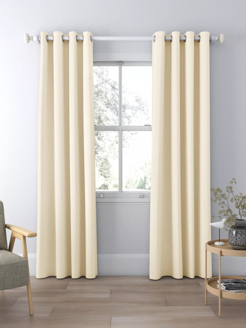 John Lewis Textured Weave Pair Blackout Lined Eyelet Curtains - image 1