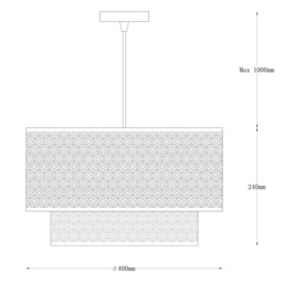 John Lewis Meena Fretwork Steel Ceiling Light - thumbnail 6