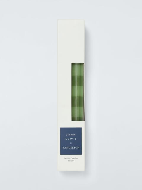 John Lewis x Sanderson Stripe Dinner Candles, Set of 4, Green & Terracotta - image 1