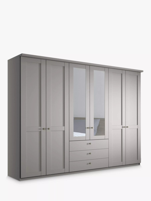 John Lewis Marlow 300cm Hinged Door Wardrobe with Mirrors & 3 Drawers - image 1
