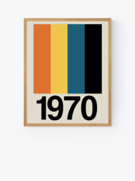 EAST END PRINTS Frances Collett 'Retro Stripe 1970' Framed Print - thumbnail 1