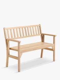 John Lewis OUTLET Acacia Wood Foldable 2-Seater Garden Bench, Like New, Natural