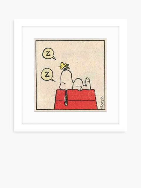 John Lewis Peanuts 'Snoopy Sleep' Framed Print & Mount, 22 x 22cm, Red - image 1