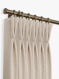 John Lewis Select Classic Curtain Pole with Rings and Stud Finial, Wall Fix, Dia.25mm - thumbnail 1