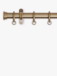 John Lewis Select Classic Curtain Pole with Rings and Stud Finial, Wall Fix, Dia.25mm - thumbnail 3