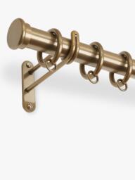 John Lewis Select Classic Curtain Pole with Rings and Stud Finial, Wall Fix, Dia.25mm - thumbnail 4