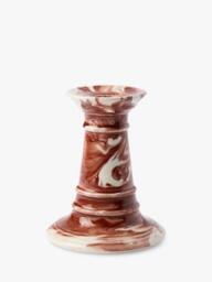 The Conran Shop Wardour Earthenware Stub Candlestick, Burgundy