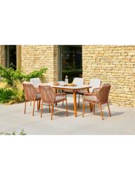 LG Outdoor Malibu 6-Seater Rectangular Garden Dining Table & Chairs Set - thumbnail 2
