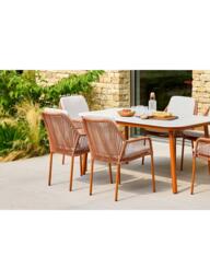 LG Outdoor Malibu 6-Seater Rectangular Garden Dining Table & Chairs Set - thumbnail 4